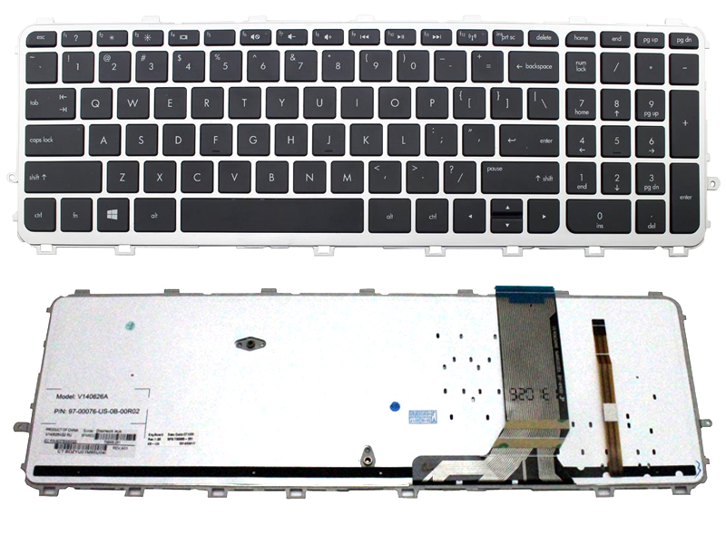 Genuine New HP Envy 15-J 15-Q 17-J M6-N Series Laptop Keyboard -- with Frame & Backlit