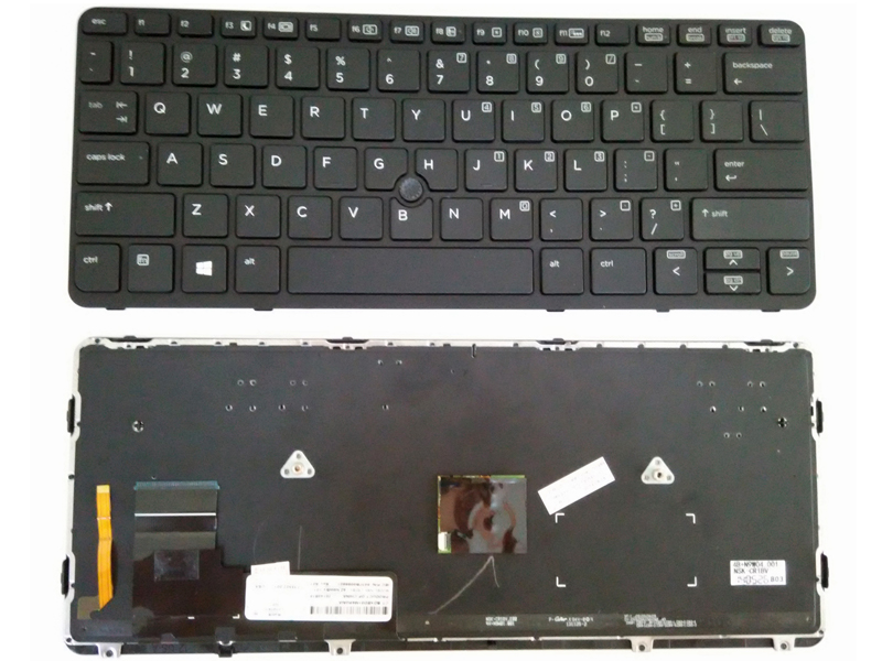 Genuine HP Elitebook 720-G1 720-G2 820-G2 Backlit Keyboard -- With Frame & Mouse Point
