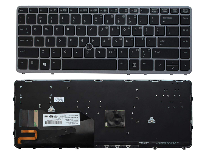 Genuine HP Elitebook 740 750 840 850 Series Laptop Backlit Keyboard -- With Frame & Mouse Point