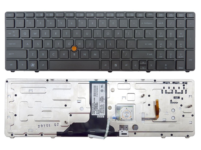 Genuine HP Elitebook 8760P 8760W 8770P 8770W Backlit Keyboard -- With Mouse Point