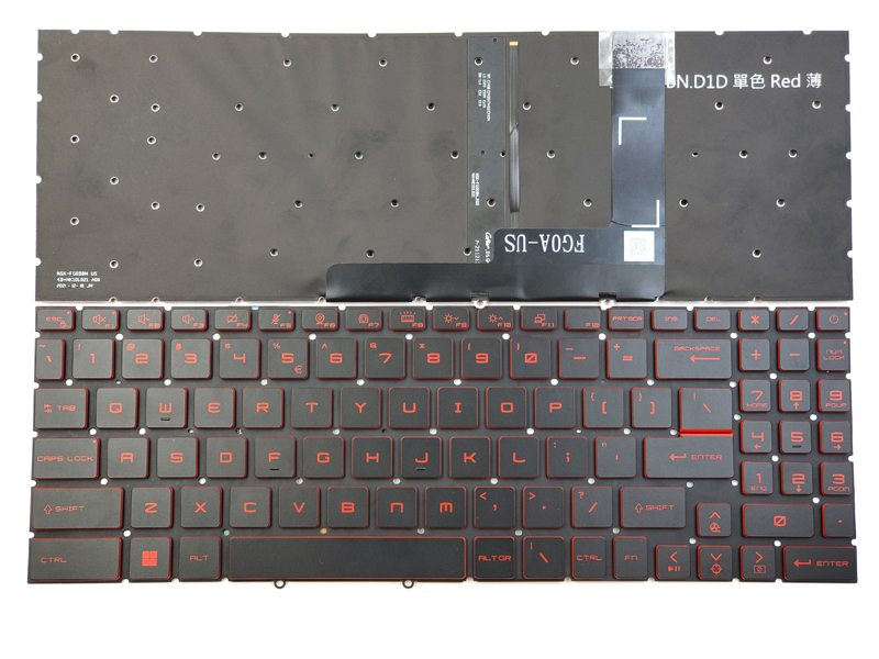Genuine Red Backlit Keyboard For MSI Katana GF66, Katana GF76, Pulse GL66, Pulse GL76, Stealth GS77, Creator Z16 Z17 Series Laptop