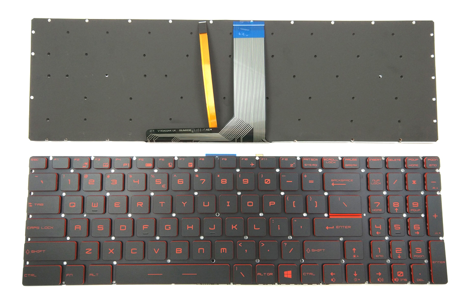 Genuine Red Backlit Keyboard for MSI GL62 GL63 GL65 GL72 GL73 GF75 GP75 GV62 GV72 Series Laptop