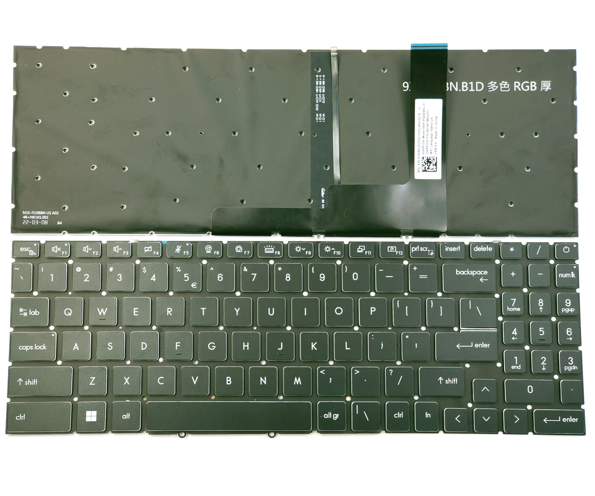 Genuine RGB Backlit Keyboard for MSI Pulse GL66 GL76, Katana GF66, Crosshair 15 A11, Crosshair 17 A11 Series Laptop