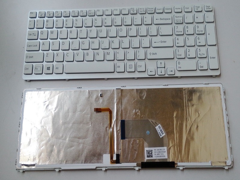 Genuine New Sony VAIO E 17" E17 SVE17 SV-E17 Series Laptop Keyboard -- with Backlit, White