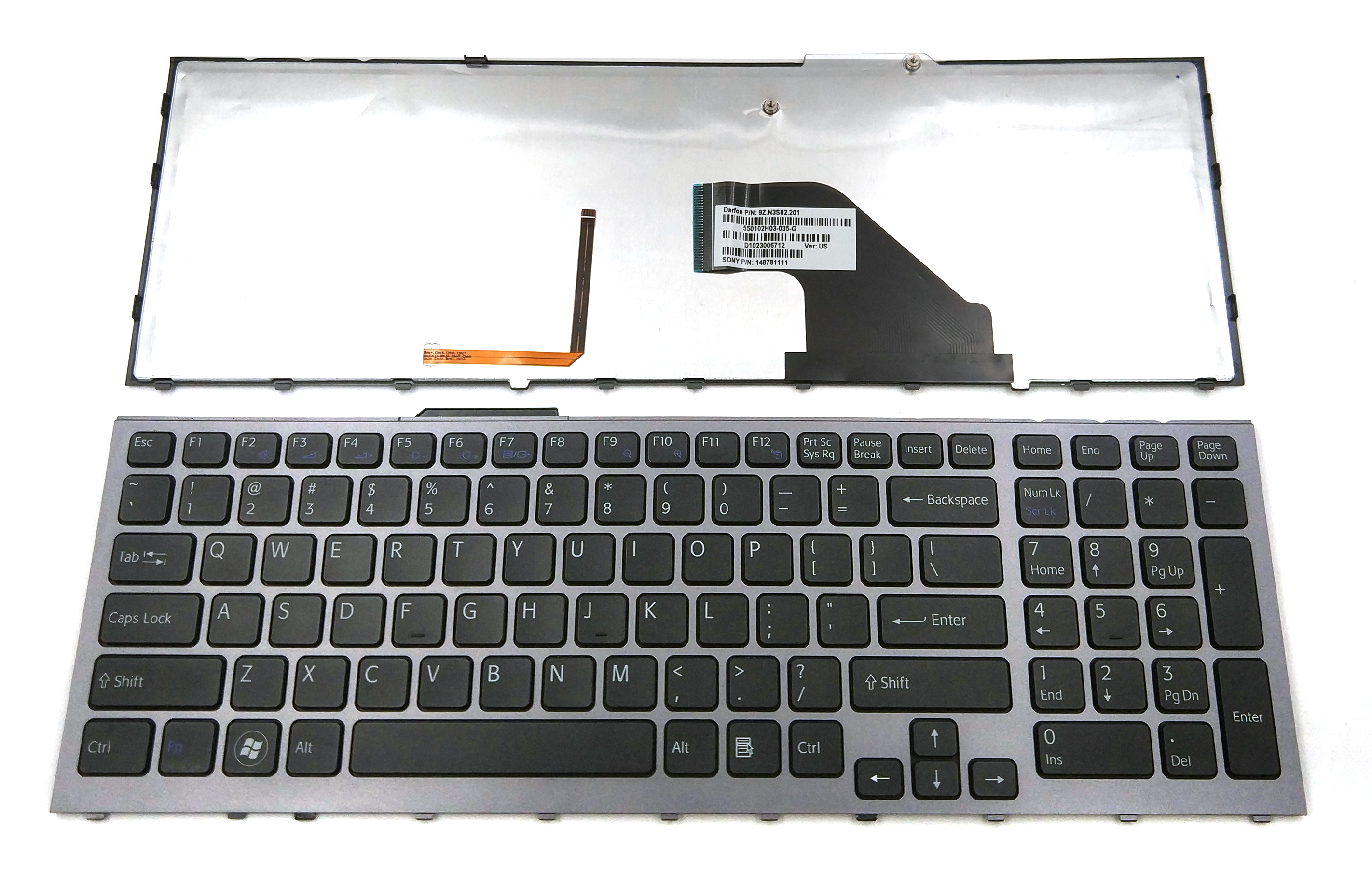 Laptop Backlit Keyboard Compatible for Sony P/N AEFI2U000103A 9Z.NABBQ.401 149263721US AEFI2R000103A 9Z.NABBQ.41D NSK-SK4BQ 1D US Layout Black Color 
