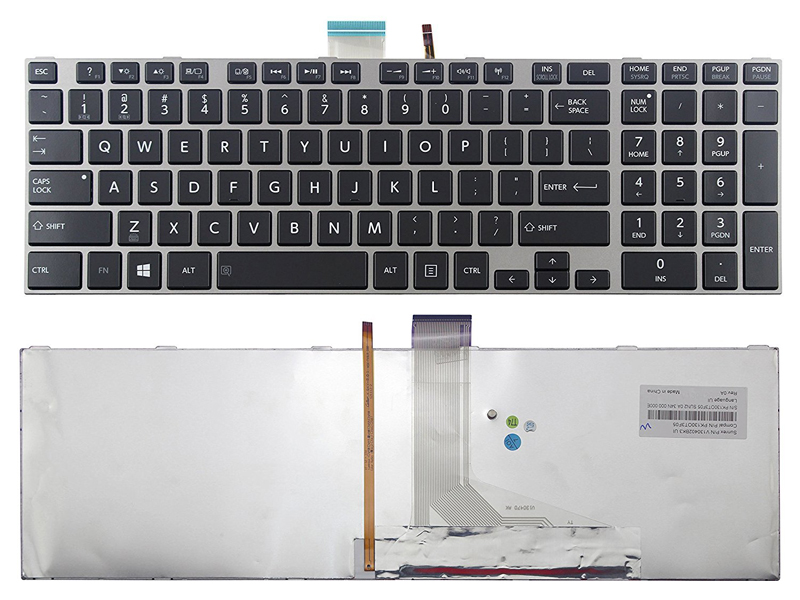 AJParts New Compatible With for TOSHIBA Satellite Pro L850 C850 C855 L855 C870 Laptop Keyboard UK Black