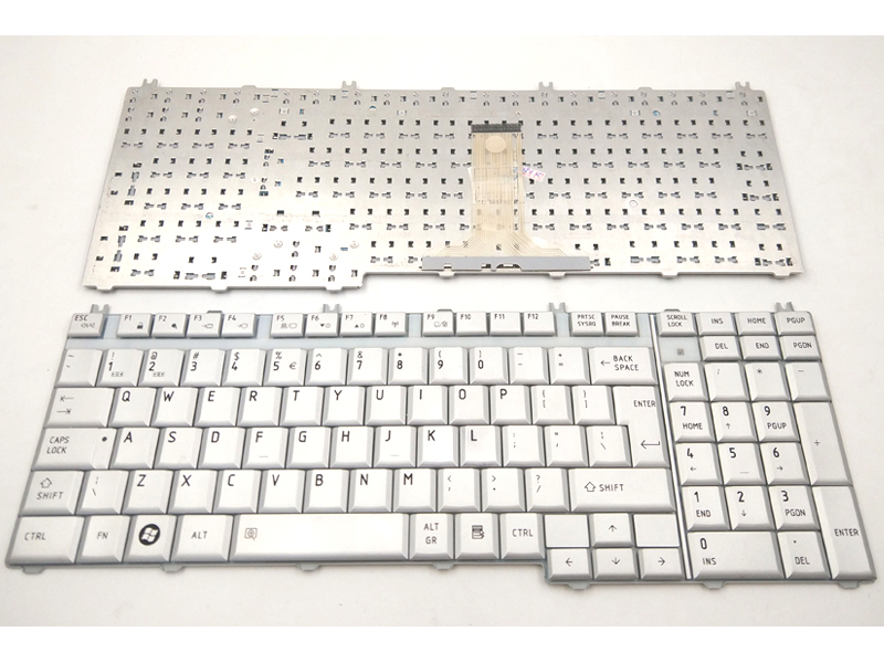 Genuine New Keyboard for Toshiba Satellite L350 L355 L500 L505 L550 L555 P200 P205 P300 P305 X205 Series Laptop -- [Color: Silver]