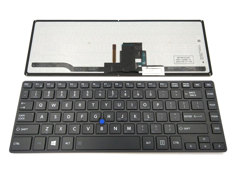 Genuine Backlit Keyboard for Toshiba Tecra Z40 Laptop -- With Pointing Stick (Pointer)