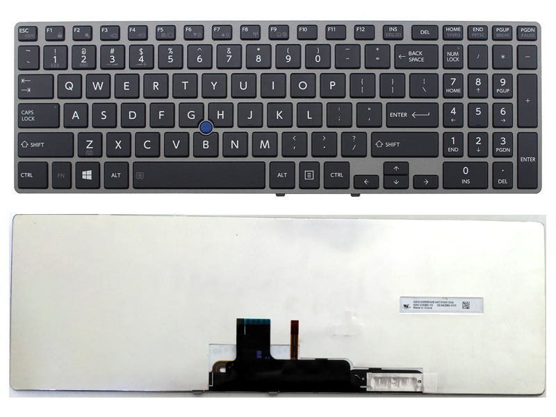 Genuine Backlit Keyboard for Toshiba Tecra Z50 Laptop -- With Pointing Stick (Pointer)